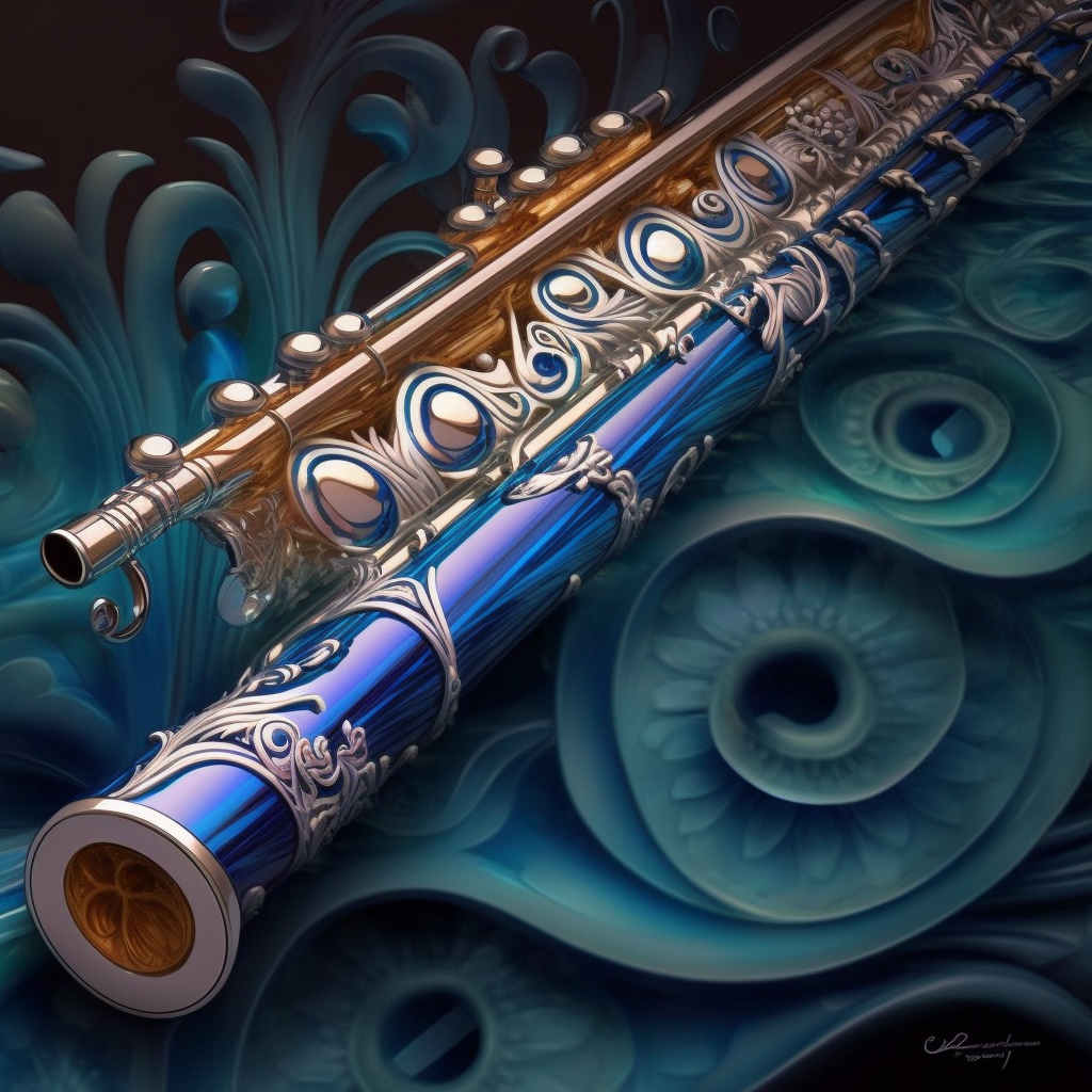 blue colored flute