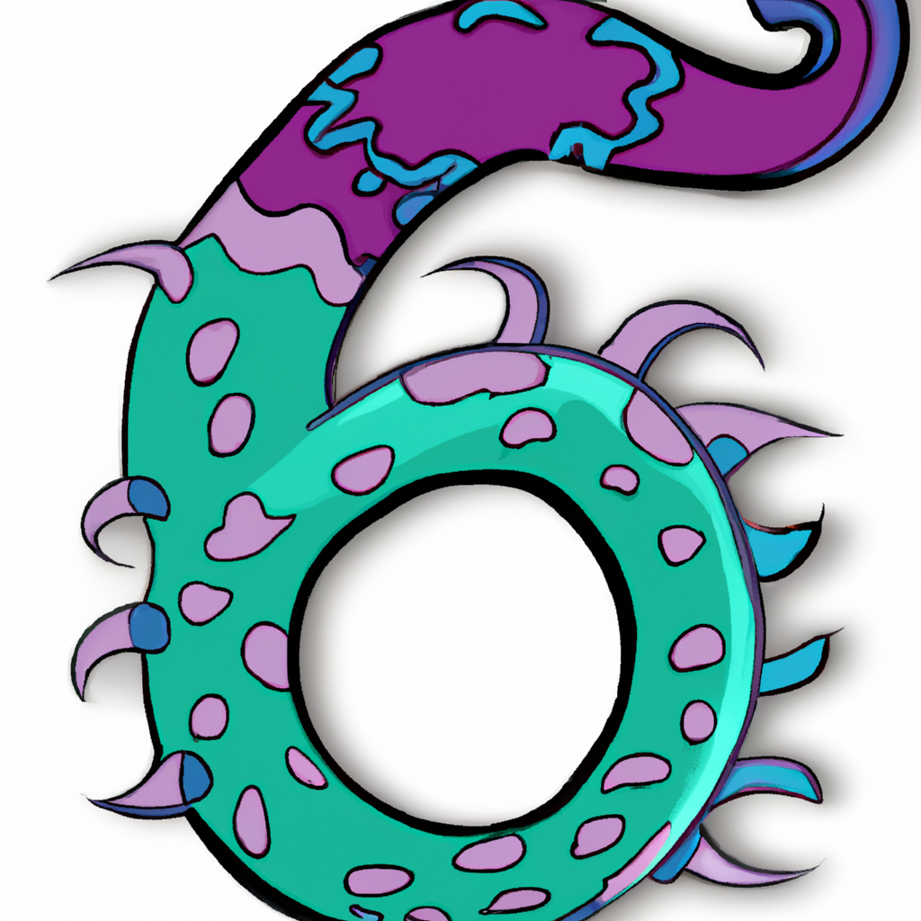 a number appearing to be a seahorse type creature which happens in the condition called Number form synesthesia 