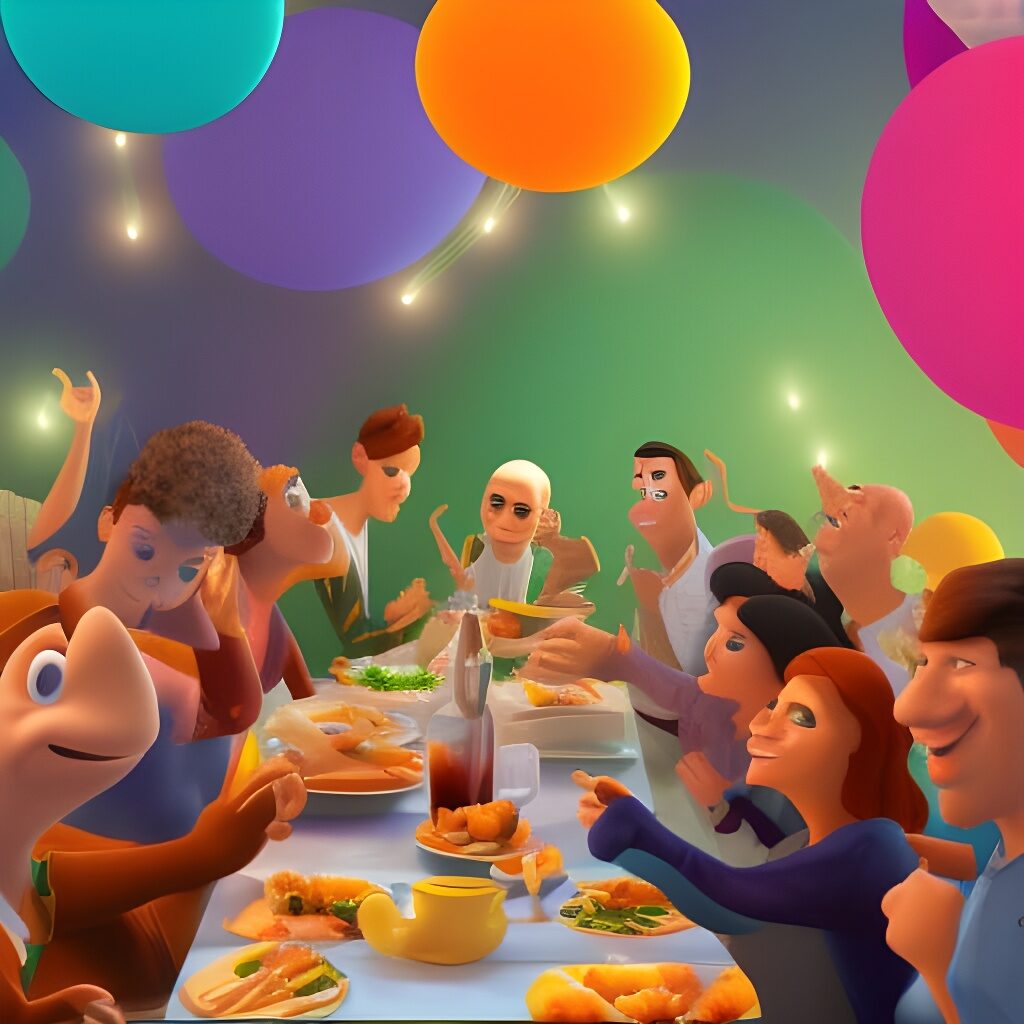 people enjoying food together at a gathering